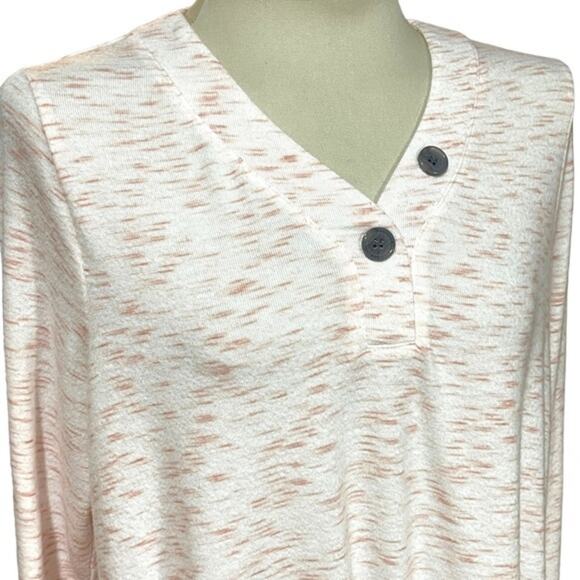 Lane Bryant Tie-Front Hacci Top‎ Button Detail Pink 14/16 - Picture 3 of 9